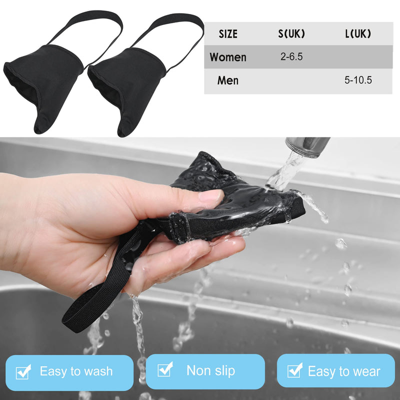 DYKOOK Tailors Bunion Corrector 1Pair Bunionette Sleeves Built-in Gel Pads Silicone Cover Guard With Non-slip Strap to Relief Bunion Pinky Toe Pain, Straighten Bunionette,Overlapping toe(Black-Large) L Black - BeesActive Australia