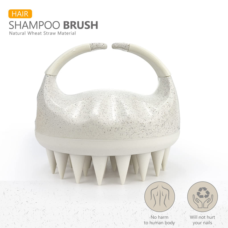 Sndyi Scalp Massager Shampoo Brush, Scalp Scrubber with Soft Silicone Bristles, Scalp Exfoliator for Dandruff Removal, Scalp Massager for Hair Growth, Wet Dry Hair Brush for Scalp Care Beige - BeesActive Australia