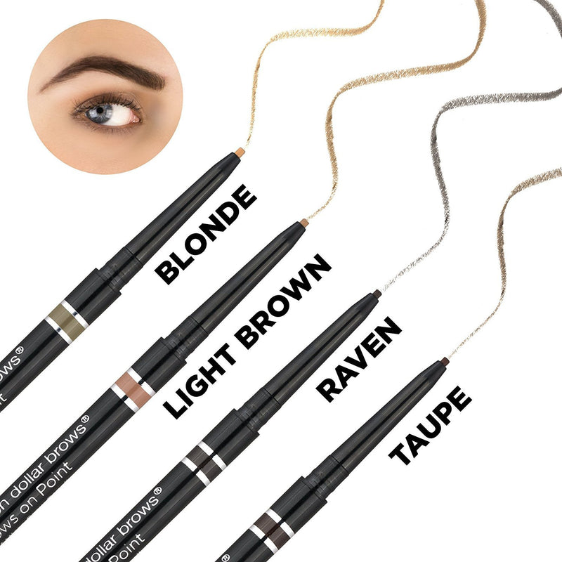 Billion Dollar Brows On Point Waterproof Micro Eyebrow Pencil - Raven Black, Super-fine and Self-sharpening Tip for Natural, Blendable Lines - BeesActive Australia