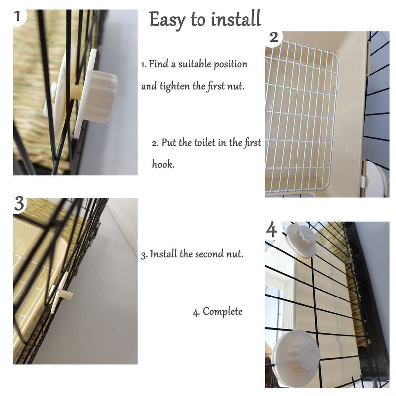 Hamiledyi Rabbit Litter Box,Pet Plastic Square Toilet Rabbit Bedding Potty Training Corner with Small Animal Cage Clean Broom Molar Sweet Bamboo for Bunny Chinchillas Guinea Pigs White - BeesActive Australia