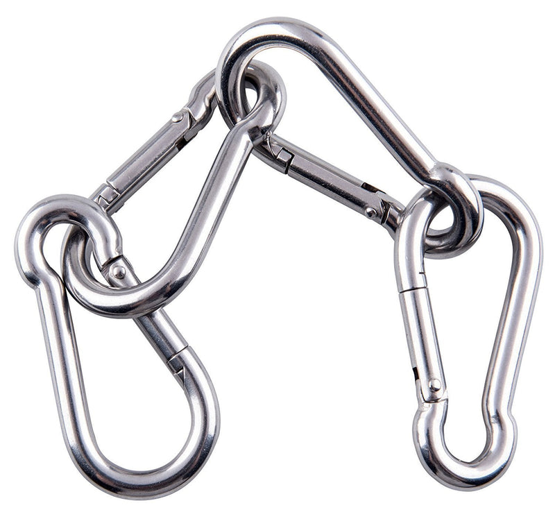 sprookber Stainless Steel Carabiner Spring Snap Hook - 304 Stainless Steel Heavy Duty Clips, Set of 4 2.25 Inch - BeesActive Australia