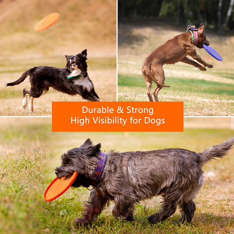 3 Pack Dog Flying Disc Floating Dog Toys, Durable Dog Training Toy Nature Rubber Flying Saucer for Outdoor Pool Water Large - BeesActive Australia