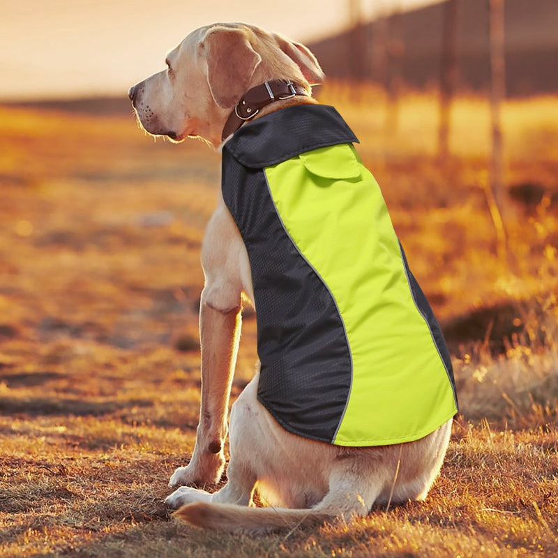 Ezer Waterproof Reflective Dog Raincoat - Soft Fleece Lining Outdoor Dog Raincoats Jacket, Sports Dog Rain Coat Slicker Poncho for Small, Medium, Large Dogs Green-Large - BeesActive Australia
