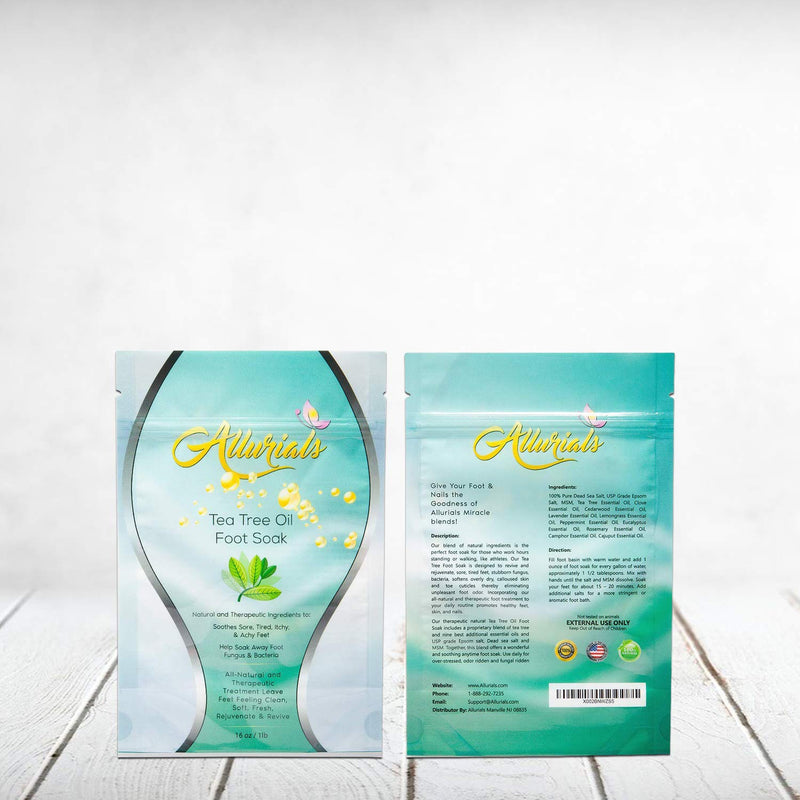 Tea Tree Oil Foot Soak with 100% Pure & Organic Epsom Salt, Dead Sea Salt & MSM - Made In USA - Reduces Toenail Fungus, Softens Calluses, Soothes Tired Feet & Alleviates Athletes Foot - BeesActive Australia