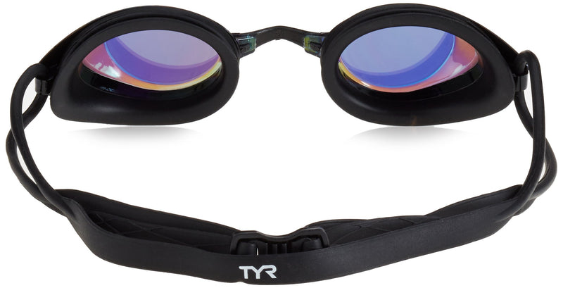 [AUSTRALIA] - TYR Black Hawk Racing Mirrored Goggles One Size Gold Metal Rainbow Black 