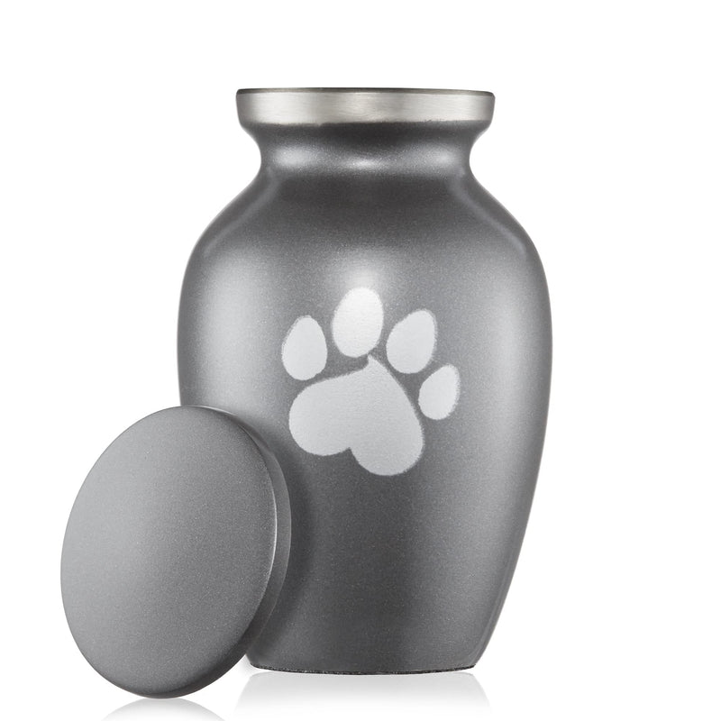 Reminded Pet Cremation Urns for Dog and Cat Ashes, Memorial Paw Print Urn X-Small Gray - BeesActive Australia