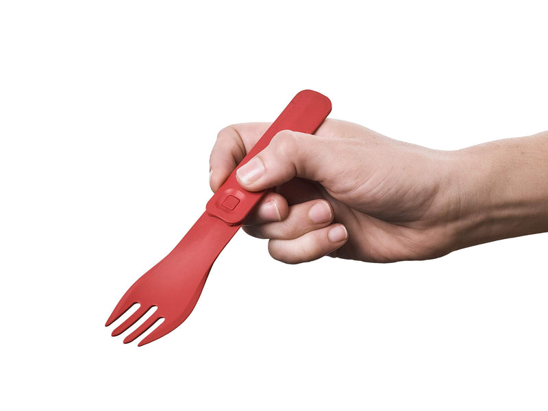 humangear GoBites Click Portable Silverware Utensils Camping Gear Accessories Kitchen Equipment for Cooking or Lunchbox, 1-Pack Red - BeesActive Australia