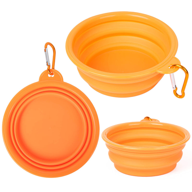 PROLOSO 9 Pcs Collapsible Dog Bowl Foldable Expandable Silicone Cup Dish for Pet Cat Food Water Feeding Portable Travel Bowl with Carabiner - BeesActive Australia