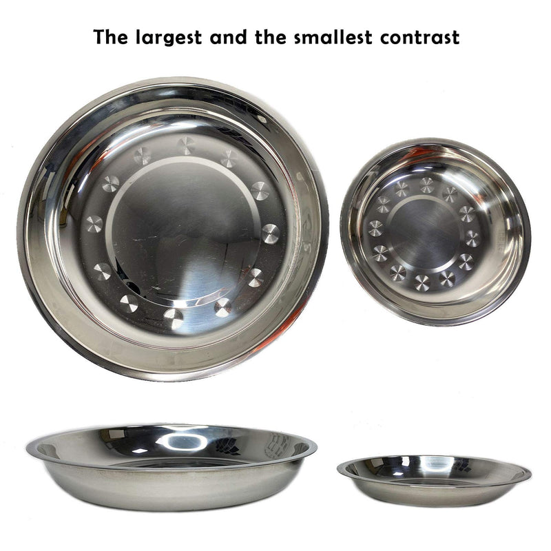 kathson Stainless Steel Whisker Relief Cat Bowl, 4 pcs Shallow and Wide Bowls, Pet Cat & Dog Feeding Large Dishes Fits with Elevated Stands Pet Bowl Stand (7.00 Inch Dia.) 7.00 Inch Dia. - BeesActive Australia