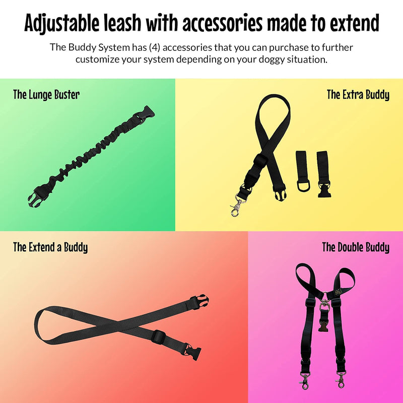 The Buddy System Hands Free Dog Leash and Lunge Buster Pet Leash, Bundle Adjustable Dog Leash for Walking, Running, Training, Exercise with Your Dog-Made in The USA - BeesActive Australia