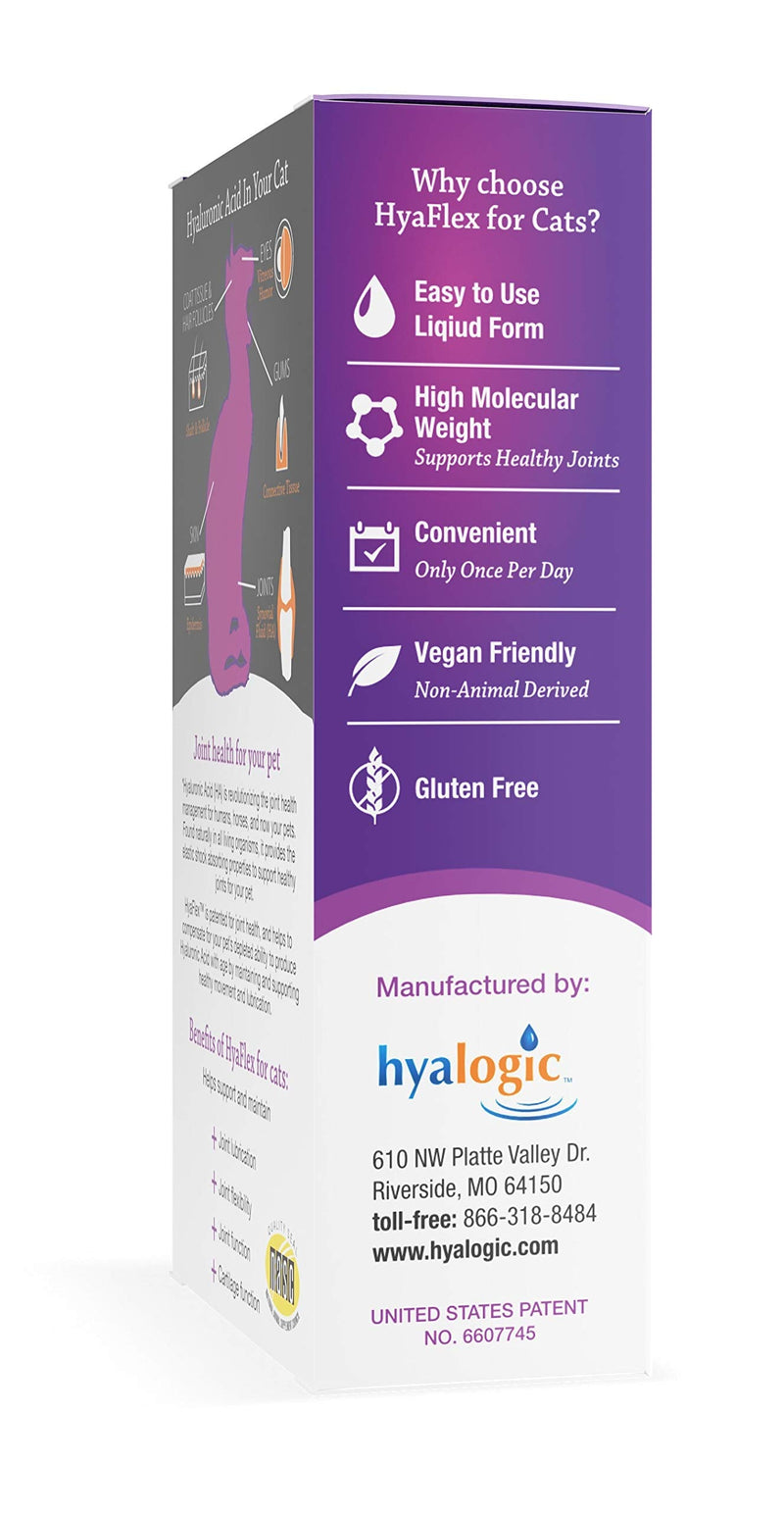 Cat Joint Supplement, Hyalogic Hyaluronic Acid Cat Supplements– 30-60 Day Supply, 1oz HA, Cartilage Supplement, Hip & Joint Supplement - Cat Health Supplies, W/ No Fuss Liquid Dropper - BeesActive Australia