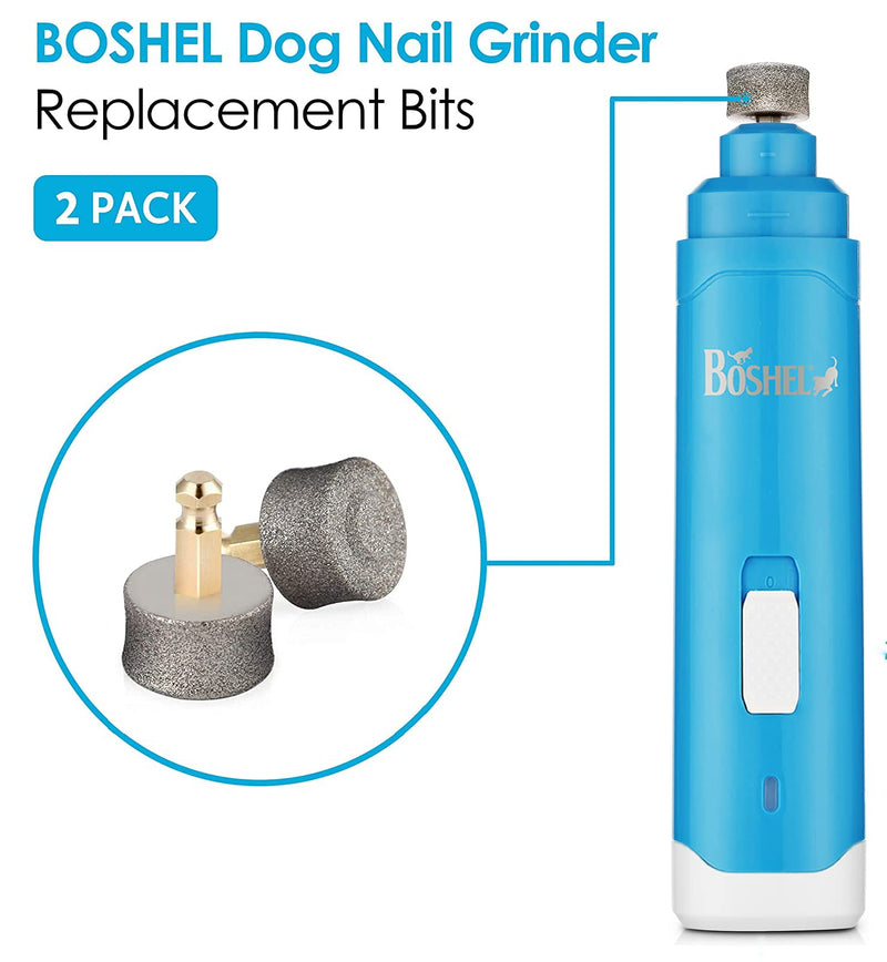 Boshel Dog Nail Grinder Replacement Head - Pet Nail Grinder Diamond Tip Replacement - 2 Pack Professional Dog Claw Smoothing Grinder Bits, Safe and Painless Replaceable Diamond Nail Grinder Tips - BeesActive Australia
