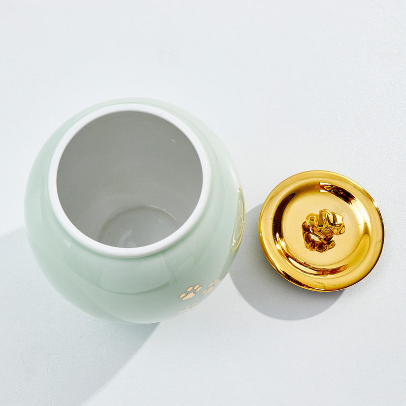 Medium Pet Urns for Dogs Ashes, Ceramics Pet Urn for Dog Ashes, Cat Dog Urns for Ashes (Paw Prints ) urns02 - BeesActive Australia