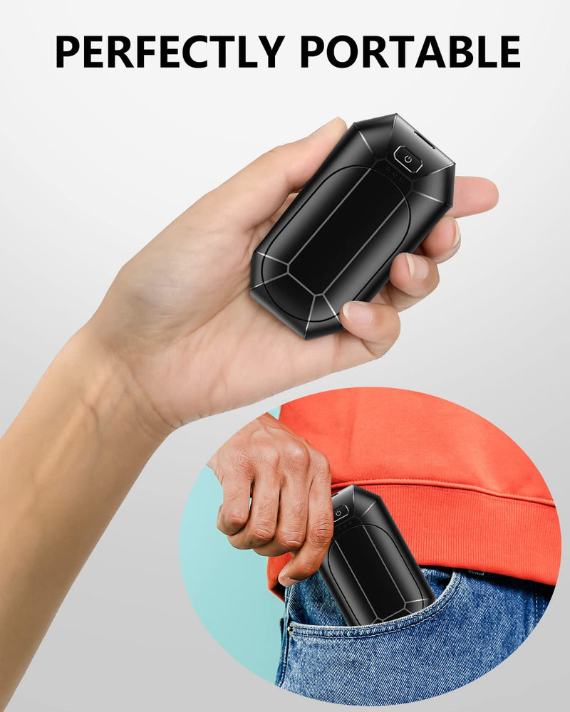 Hand Warmers Rechargeable, Dnaleao 2 Pack 4000mAh Electric Portable Pocket Heater, Heat Therapy Great for Outdoors, Hunting, Golf, Camping, Warm Gifts Black - BeesActive Australia