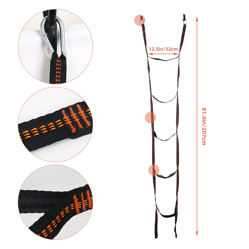 TWSOUL Climbing Aider, Climbing Rope Aider 5 Step Lightweight Etrier Foot Ascender Ascending Loop Webbing Ladder Hanging Rope for Climbing Caving Rescue Rock - BeesActive Australia