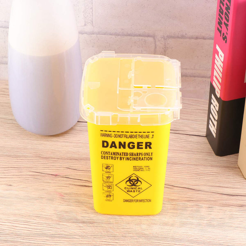 Sharps Container Small Disposal Needle Plastic Medical Waste Bins Tattoo Accessories Yellow As Shown - BeesActive Australia