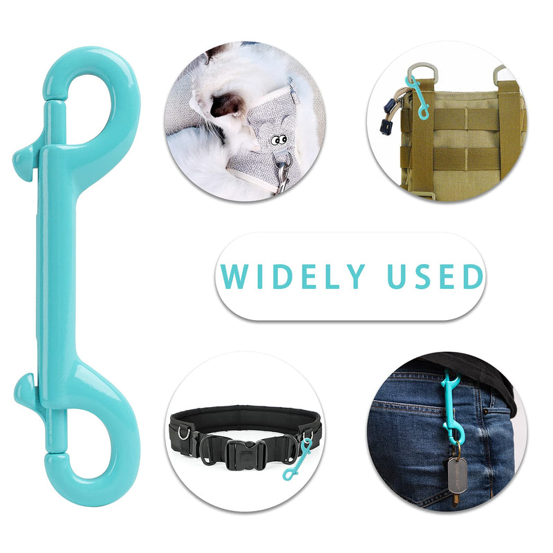 Criativo live 6 pcs Marine Grade Double Ended Bolt Snap Diving Hook Clips,Scuba Trigger Clip,Large 4-1/2'' 115mm 316 Stainless Steel Light Blue - BeesActive Australia
