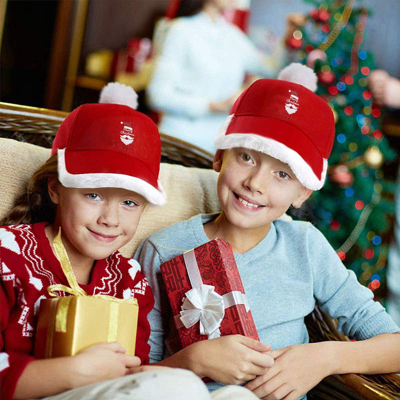 KKMKSHHG Merry Christmas Hat Unisex Adult Vintage Adjustable Santa Baseball Cap Red/White Merry Christmas Santa Claus One Size - BeesActive Australia