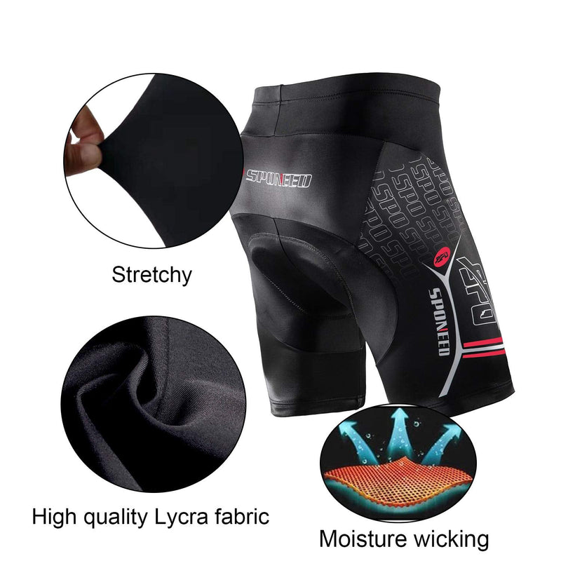 sponeed Men Bike Shorts Road Cycling Bottoms Red Multi Medium - BeesActive Australia