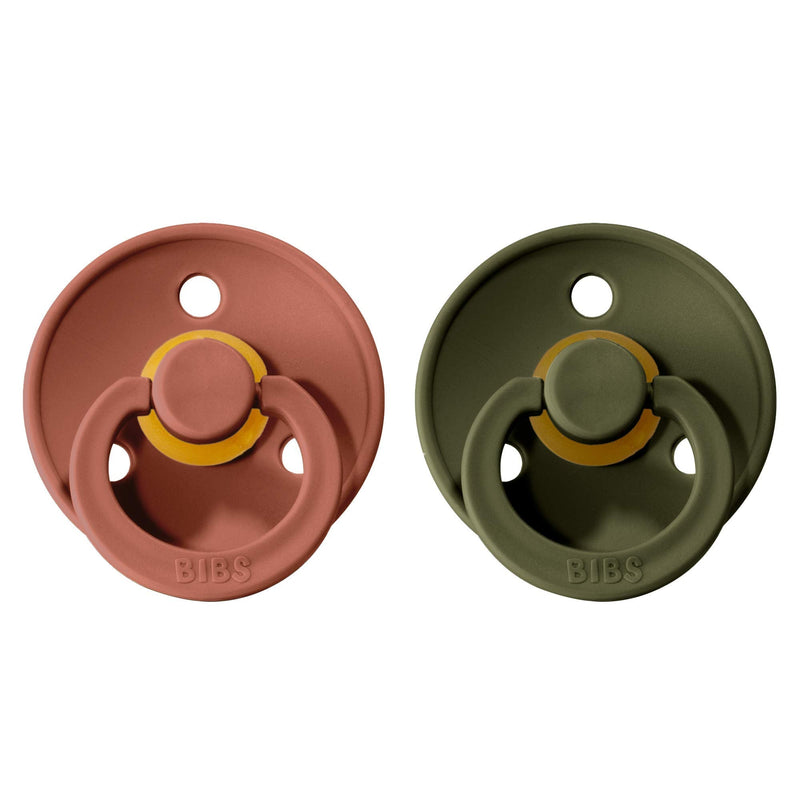 BIBS Baby Pacifier | BPA-Free Natural Rubber | Made in Denmark (Woodchuck/Hunter Green, 0-6 Months) 2-Pack - BeesActive Australia