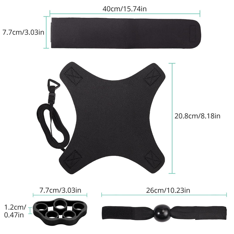 VINTEAM Volleyball Training Equipment Aid, Volleyball Serve Trainer Solo Practice Trainer Kit for Serving, Setting, Spiking & Arm Swing Black with volleyball setting straps - BeesActive Australia