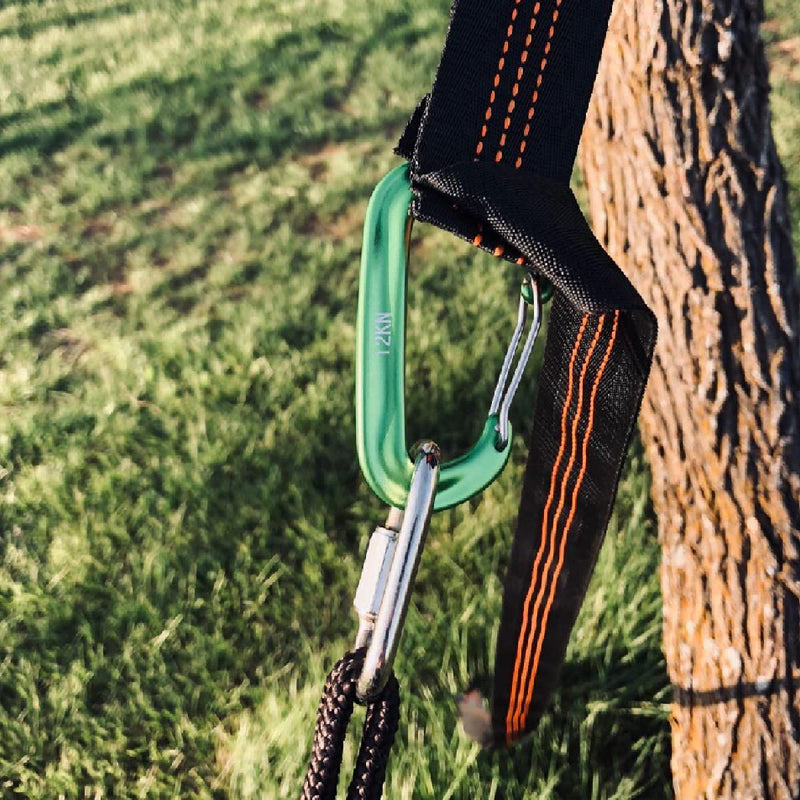 TRIWONDER 12KN 25KN Aluminium Wire Gate Carabiners for Hammock - Heavy Duty D Shape Carabiners Lightweight Carabiner Clips for Camping Hiking 12KN Wire Gate - 4 Green - BeesActive Australia