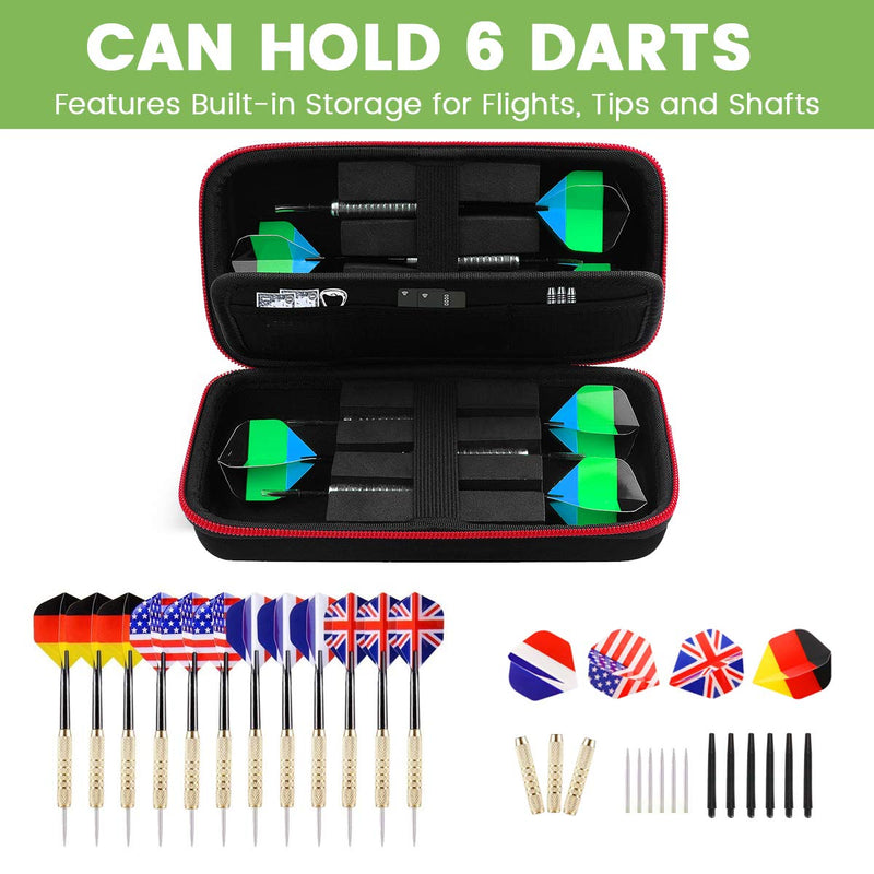 ALKOO Dart Case Holder Bag for 6 pcs Steel and Soft Tip Darts Set, Storage Organizer Holds 6 Darts and Tips, Shafts and Flights Accessories (Cases Only)- Black - BeesActive Australia