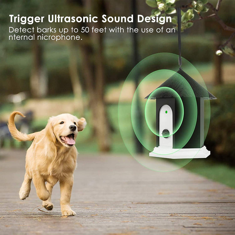 Anti Barking Device, Ultrasonic Dog Barking Deterrent with 4 Modes Harmless to Dogs, Training Tools Up to 50 Ft Range and Stop Dog Barking Device, Outdoor Bark Control Device Weatherproof Birdhouse Black- - BeesActive Australia