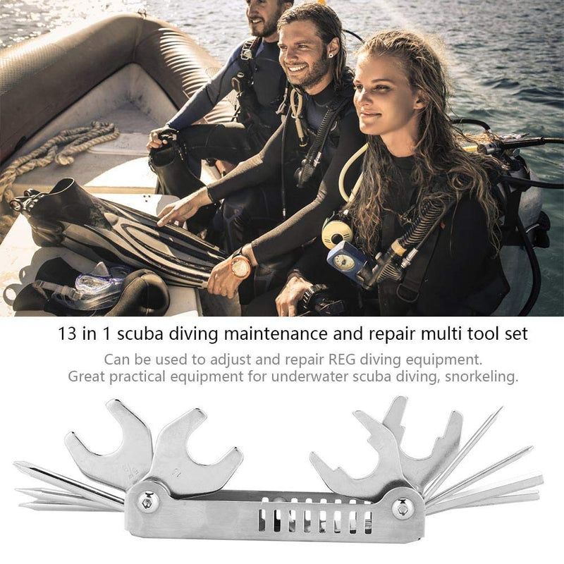 [AUSTRALIA] - Vbestlife Professional Diver Tool Kit 8 in 1 Scuba Diving Diver Pick Valve Repair Multi Tool Set for Repairing & Adjusting Scuba Diving Regulators 