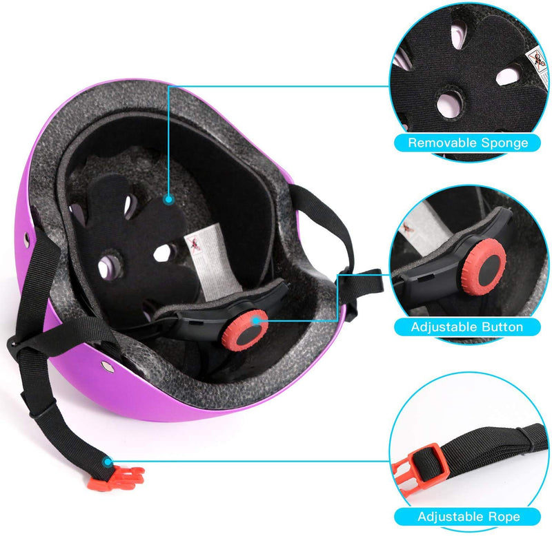 ZLEIOUY Upgrade Kids Bike Helmet Set Skateboard, Kids Helmet Elbow Pads Wrist Guards Adjustable for 3~10yrs Girl Boy Kids Protective Gear Set for Sport Cycling Bike Roller Skating Scooter Rollerblade 1-Pink - BeesActive Australia