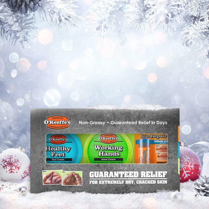O’Keeffe’s Skincare Giftpack - Working Hands 96g, Healthy Feet 91g and Lip Repair 4.2g - BeesActive Australia