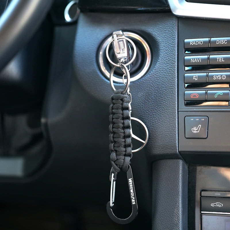 WEREWOLVES Paracord Keychain with Carabiner, Paracord Lanyard Clip for Keys, Paracord Carabiner Keychain Clip for Men Women 5 Pack Balmy - BeesActive Australia