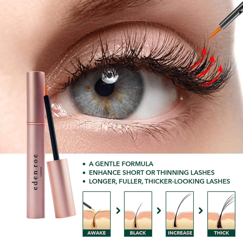 Eden Roe Eyelash Growth Serum and Eyebrow Enhancing Formula for Fuller & Longer looking Lashes and Brows, Natural Eyelash Enhancer 3.5ml - BeesActive Australia