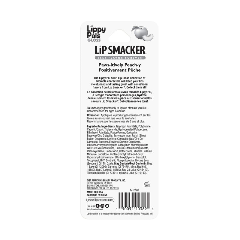 Lip Smacker Lippy pal swirl lip gloss, Panda - Paws-Itively Peachy, 0.14 Ounce - BeesActive Australia