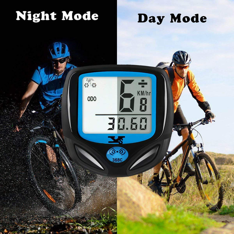 DINOKA Bike Speedometer Waterproof Wireless Bicycle Computer Bike Computer and Cycling Odometer with Automatic Wake-up Multi-Function LCD Backlight Display - BeesActive Australia