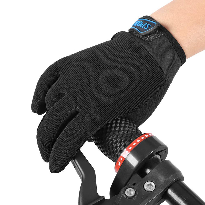 Accmor Kids Cycling Gloves, Kids Fishing Gloves, 4-10 Years Boys Girls Kids Sport Gloves, Breathable Non-Slip Full Finger Gloves for Child Cycling Climbing Riding Biking Outdoor Sports A-Black - BeesActive Australia