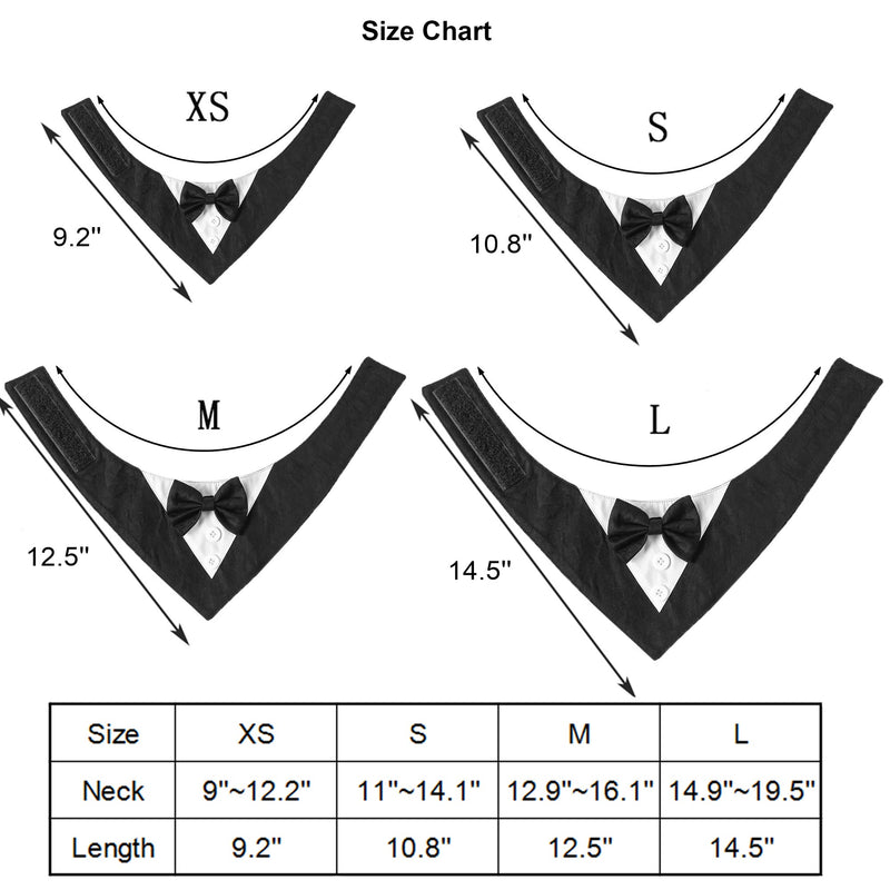 ADOGGYGO Formal Dog Tuxedo Wedding Dog Bandana Dog Wedding Tux with Bowtie Dog Birthday Costume Adjustable Dog Formal Outfit for Small Medium Large Dogs Pets L Black - BeesActive Australia