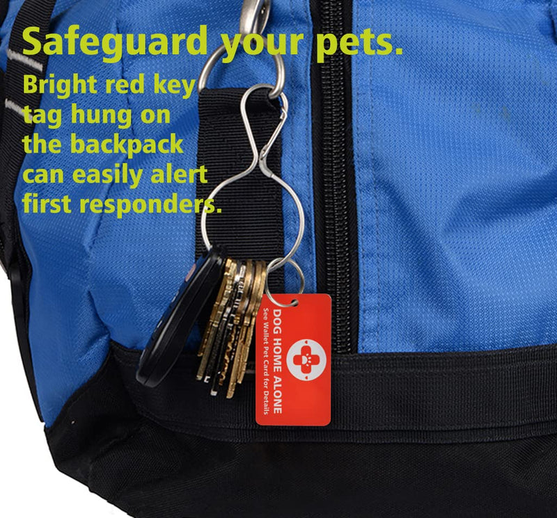 CloceanBrand My Dogs are Home Alone Alert Key Tag Keychain Emergency Contact Wallet Card Folded - 2 Writable Back Sides (Dog Emergency Wallet Card & Tag)… Dog Emergency Wallet Card & Tag - BeesActive Australia