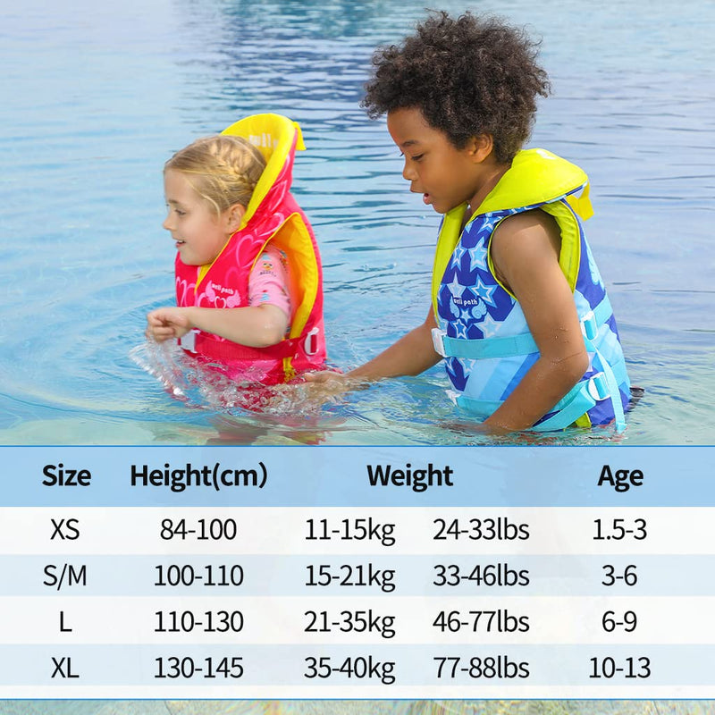 OldPAPA Kids Swim Vest- Swimming Vest for Child with Adjustable Safety Strap, Suitable for 50-90lbs pink X-Small - BeesActive Australia