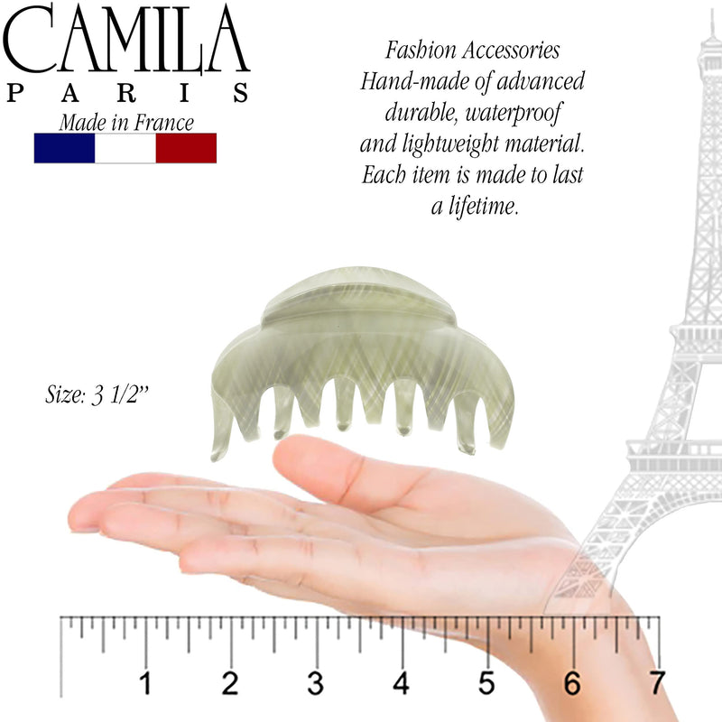 Camila Paris CP3217 French Hair Clip for Women for Thick Volume Hair, Large Gray, Girls Hair Claw Clips Jaw Fashion Styling Hair Accessories for Women, Strong Hold No Slip Grip, Made in France - BeesActive Australia