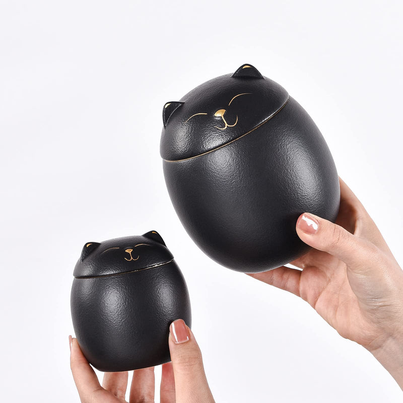LMEILI Pet Urns for Cats Box Ashes Keepsake Memorial Cremation Small Dog Animal Ceramics Ashes Funeral Urn Personalized Small Black - BeesActive Australia