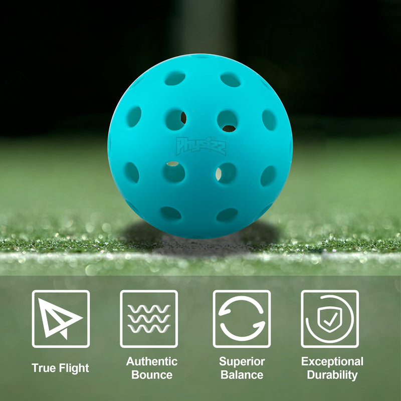 Pickleballs | PHYSIZZ Pickleball Balls | Outdoor or Indoor Pickle Ball Set | USAPA Approve Pickleball 4 Blue Outdoor Pickleball - BeesActive Australia