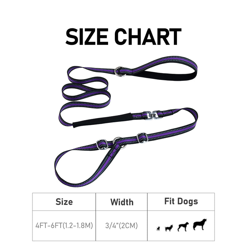 DAIHAQIKO Reflective Dog Leash, Double Handle Dog Leash, Slip Lead Dog Leash,4FT/6FT Nylon Dogs Leashes for Small DGS, Medium Dogs, Large Dogs Blue - BeesActive Australia