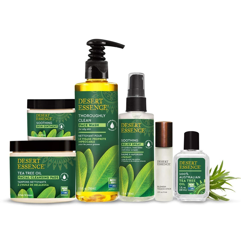 Desert Essence Tea Tree Oil Skin Ointment - 1 Fl Ounce - Pack of 2 - Jojoba & Lavender Essential Oils - Vitamin E - Sweet Almond Extract - Moisturizer For Dry Skin, Skin Irritations, Cuticles 1 Fl Oz (Pack of 2) - BeesActive Australia