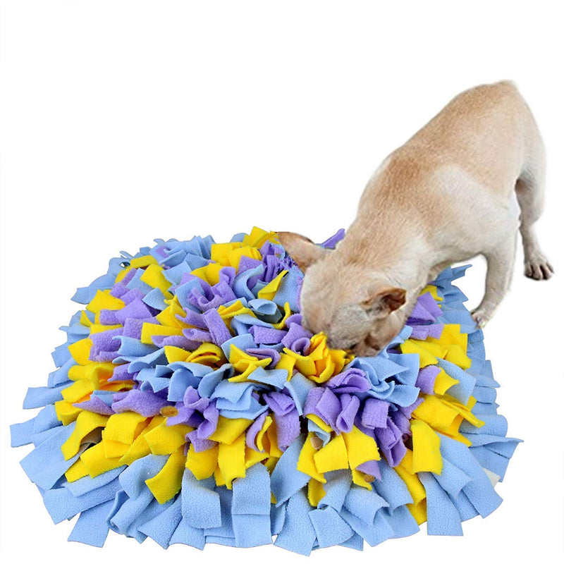 LIVEKEY Pet Snuffle Mat for Dogs, Dog Feeding Mat, Nosework Training Mats for Foraging Instinct Interactive Puzzle Toys Yellow&Blue&Purple - BeesActive Australia