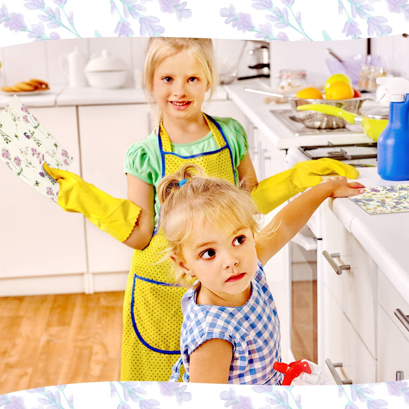 8 Pieces Wildflowers Swedish Kitchen Dishcloths Butterflies and Flowers Kitchen Towels Set Absorbent Dish Cleaning Cloths Reusable Sponge Quick Drying Cleaning Dishcloths for Home Kitchen Cleaning - BeesActive Australia