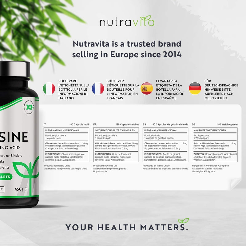 L-Lysine 1100mg High Strength - 240 Vegan & Gluten Free Tablets (8 Month Supply) - Cold Sore Treatment, Essential Amino Acid Supplement - Normal Growth and Muscle Turnover - Made in The UK - Nutravita - BeesActive Australia