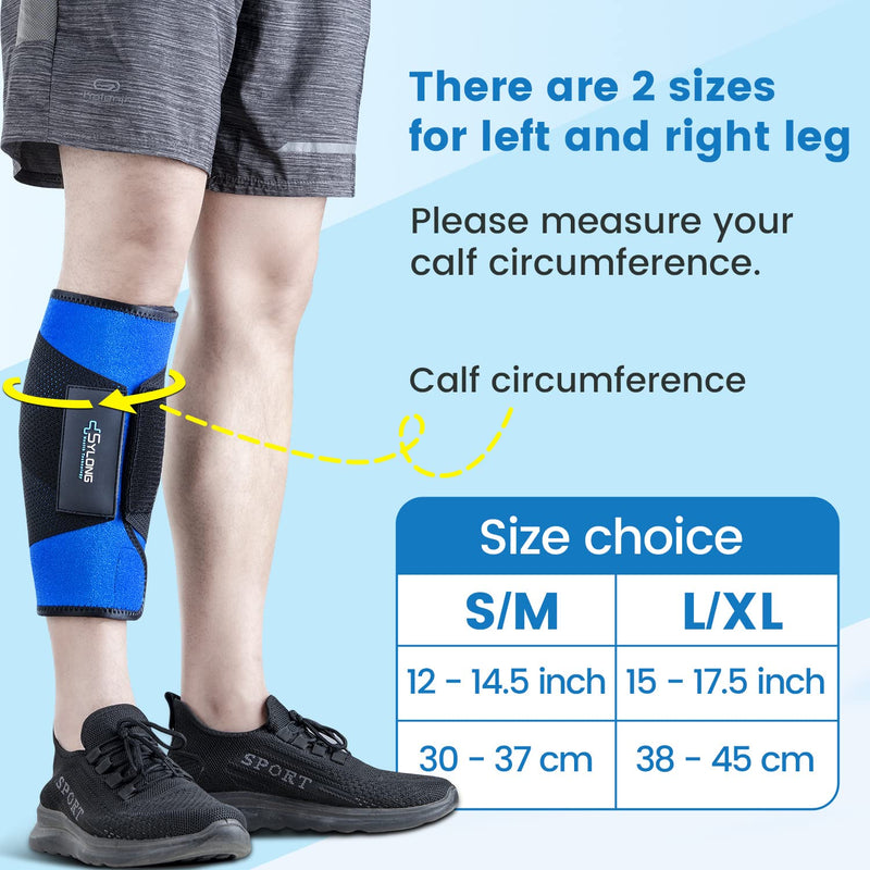 Calf Brace,Adjustable Compression Calf & Shin Splint Support Wrap,Lower Leg Sleeves for Men & Women,with Stretch Strap for Increased Pressure,Reduce Muscle Swelling, Varicose Veins, Pain Relief -L/XL L/XL - BeesActive Australia