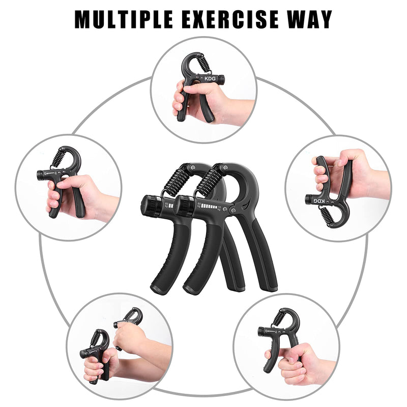 KDG Grip Strength Trainer 2 Pack,Hand Grip Strengthener,Hand exerciser Adjustable Resistance 22-132Lbs,Hand Gripper Perfect for Athletes to Muscle Building and Injury Recovery Forearm Exerciser - BeesActive Australia