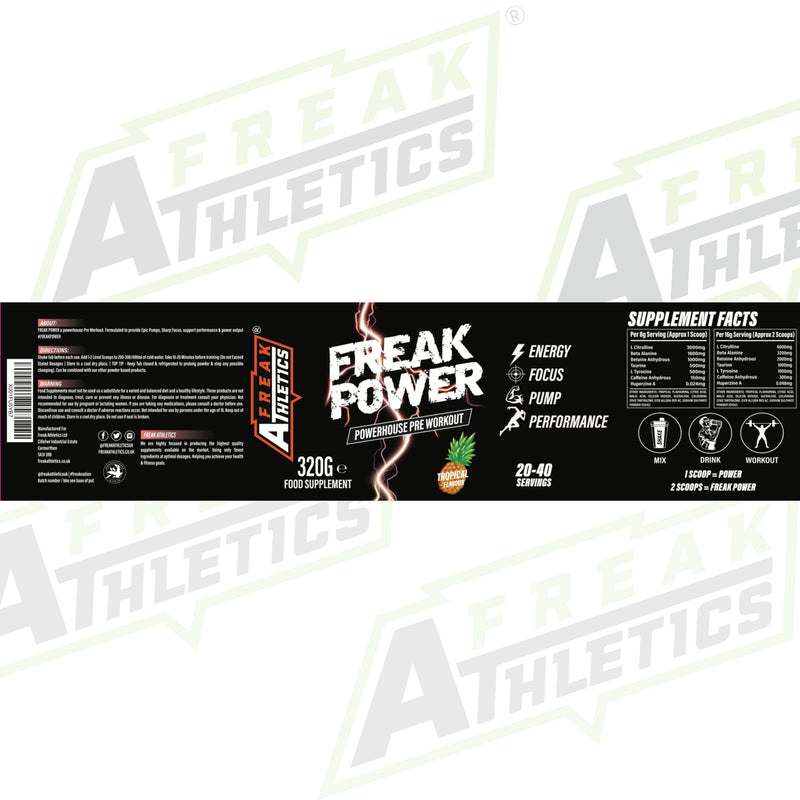 Freak Power Pre Workout 320g Pre Workout Powder (Tropical) Tropical - BeesActive Australia